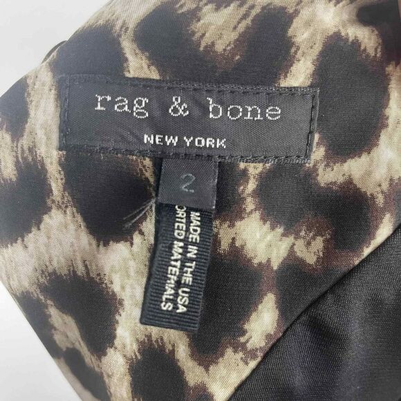 ‎Rag & Bone Cheetah Dress 100% Silk Size 2 - Picture 3 of 8
